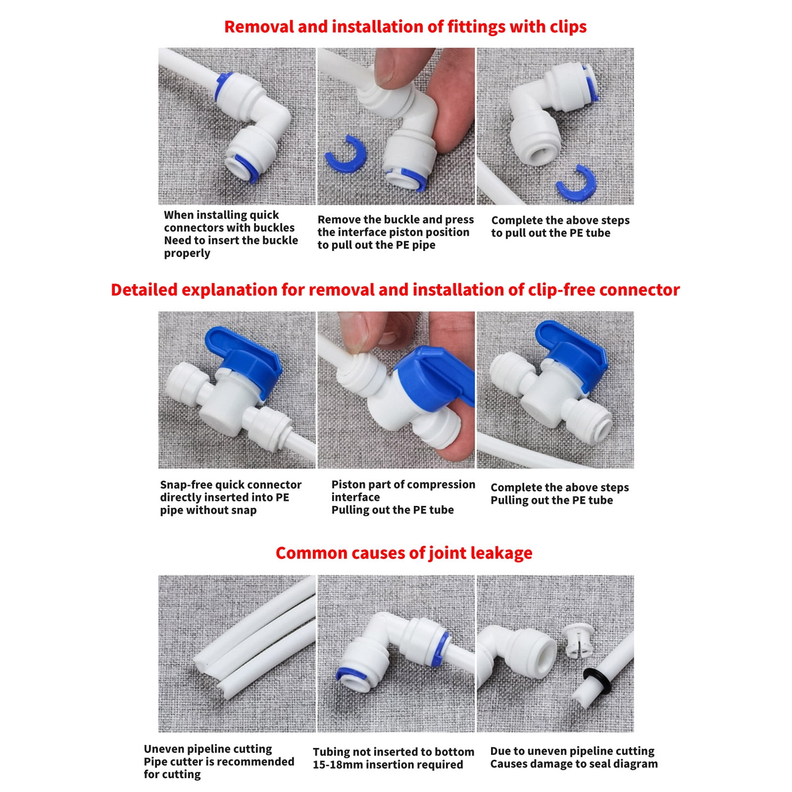 BIBABLYKE Water Purification Fittings Assembly Refrigerator Water Pipe Universals Connection Set For Plumbing Systems Enduring