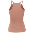 thumbnail image 3 of A2Y Women's Sexy Ribbed High Square Halter Neck Racerback Cami Top Mauve 2XL, 3 of 3