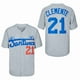 thumbnail image 3 of Camiseta de béisbol Santurce Crabbers Puerto Rico 21 Clemente Jerseys Costura Bordado Deportes Al Aire Libre Alta Calidad Blanco Gris Nuevo, 3 of 5