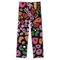 thumbnail image 4 of Floral Leopard Print Abstract Art Winter Female Pants Flannel High Waist Women Pants Lady Warm Straight Leg Plush Trousers, 4 of 7