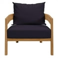 thumbnail image 5 of Modway Brisbane Modern Fabric/Teak Wood Outdoor Armchair in Navy/Natural, 5 of 9