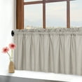 thumbnail image 3 of Haperlare Kitchen Curtains 36 inches Length Soft Seersucker Fabric Blackout 100% Water Repellent Bathroom Curtains for Shower, Taupe, Set of 2, 3 of 7