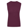 thumbnail image 5 of Argulvti Women Solid Color Tank Tops Polyester Crew Neck Sleeveless Leisure Vests Tops Streetwear, 5 of 7