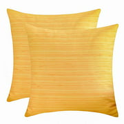 The White Petals Canary Yellow Decorative Pillow Covers (Faux Silk, 18x18 inch, Pack of 2)
