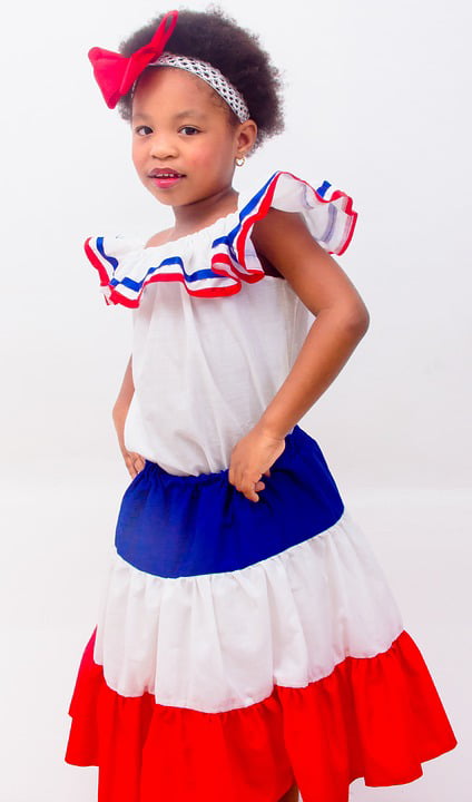 Colors Girl Dominican Dress Dominican Republic 20 Inch By 30 Inch Laminated Poster With Bright 