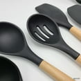 thumbnail image 3 of Elyon Tableware® 9-Piece Black Colored Silicone Kitchen Utensils Set with Wooden Handles, 3 of 7