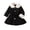Black, variant on Adorable Hooded Bow Trench Coat for Girls Mid Length Warm Outerwear Autumn Winter Jacket Fits 6 Months to 3 Years