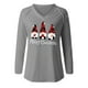 thumbnail image 4 of Pntutb Moda Mujer Casual Cuello en V Navidad Impreso Camiseta de manga larga Pntutb Pntutb-6994, 4 of 4