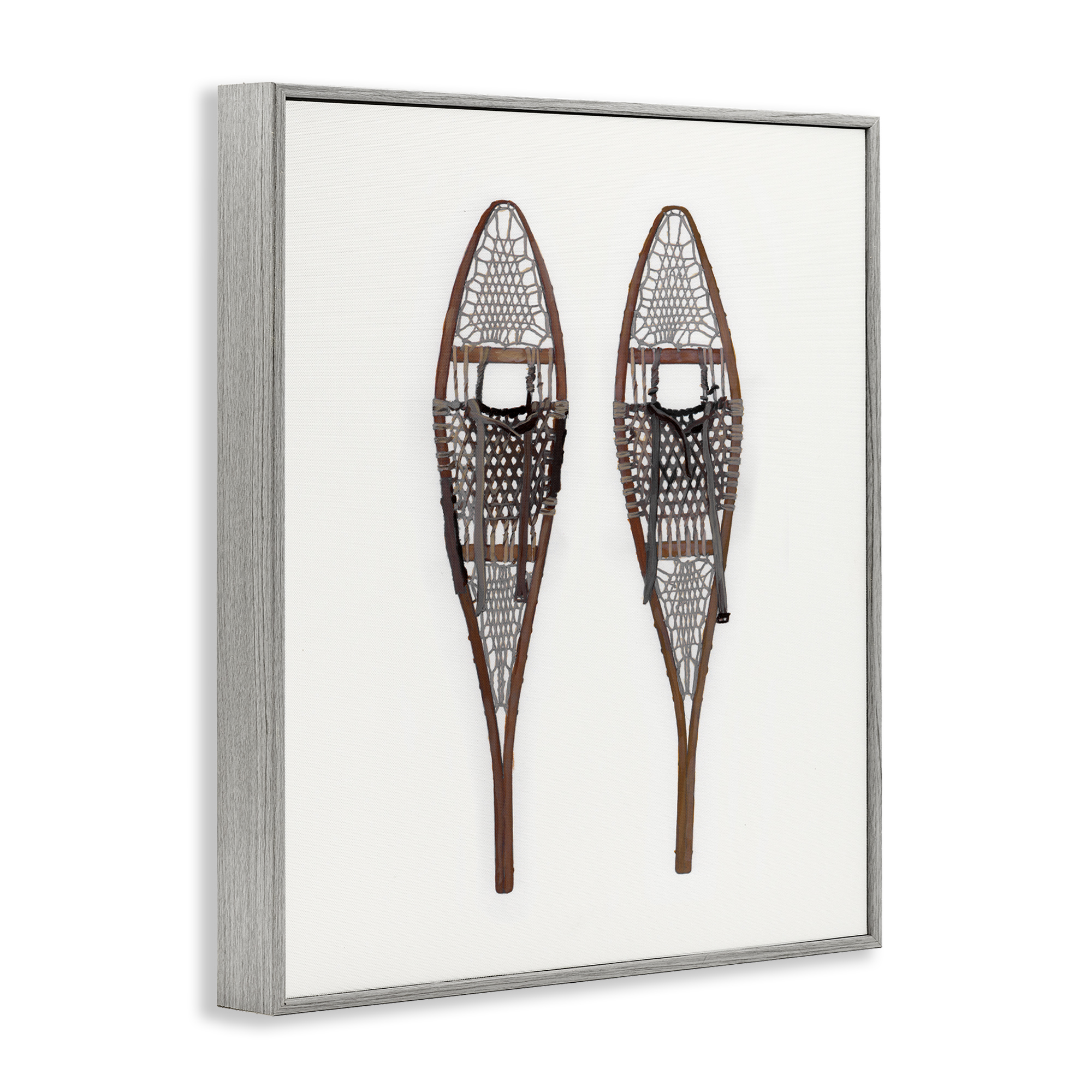 Stupell Industries Minimal Winter Snow Shoes Sports Painting Gray Framed Art Prints Wall Art, 11 x 14