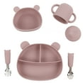 thumbnail image 1 of Kit De Alimentación Infantil, Kit De Alimentación De Bebé Con Diseño De Ventosa De Silicona De Grado Alimenticio Para Bebés Para El Hogar Para Viajes OTVIAP Rosa claro, 1 of 8