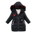 thumbnail image 2 of NAISIBABY Girls Puffer Jacket, Mid-Length Thicken Warm Fashion Hooded Winter Clothes Quilted Coat Black 10-11T, 2 of 3