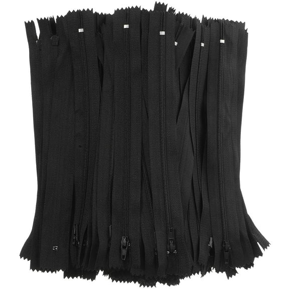 AURARMLET Nylon Coil Zippers Sewing Zippers Black for Diy Projects 100Pcs