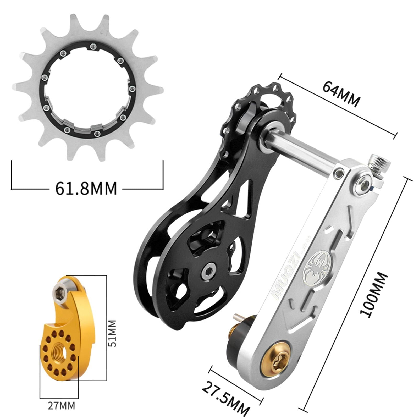 koolsoo Mountain Bike Single Speed Conversion Kit Bicycle Components Chain Tensioner 14T Silver Walmart