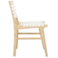 thumbnail image 6 of SAFAVIEH Taika Contemporary Leather Solid Dining Side Chair, White/Light Natural (Set of 2), 6 of 13