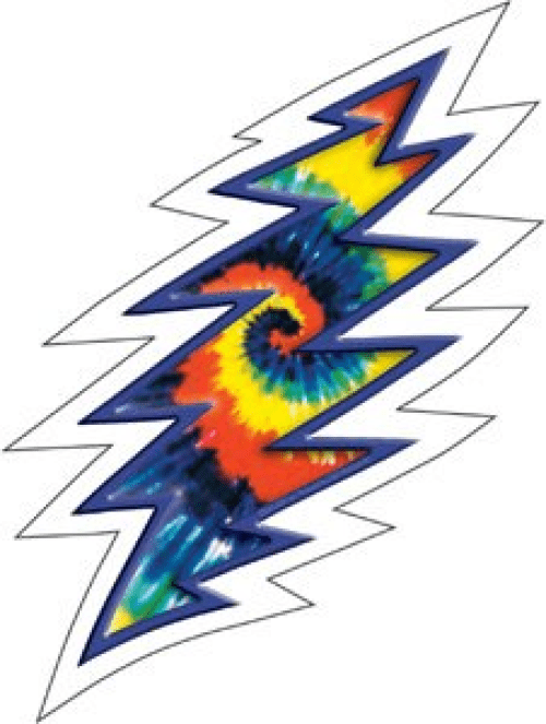 Dye the Sky Grateful Dead Rainbow Lightening Bolt 5 Circular Window Sticker//Decal