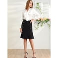 thumbnail image 3 of Blusa Allegra K Puntos Irregular Manga Larga Cuello Del Lazo Trabajo Casual Para Mujer Blanco XL, 3 of 6