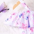 thumbnail image 6 of Gelikeya Cold Shoulder Dress for Tween Girls Butterflies Print Ruffle Straps Tutu Dress A Line Casual Formal Cute Summer Holiday Dress 7-12Y A02 Pink, 11-12 Years, 6 of 8