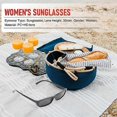 thumbnail image 4 of Vintage Rectangular Sunglasses Women Small Frames Sunglasses Retro Glasses S17072 black frame black., 4 of 5