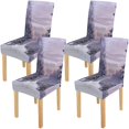 thumbnail image 1 of Funda protectora para silla ABPHQTO Navidad Long Narrow Road Hill Evening Winter Light Juego de 4, 1 of 4
