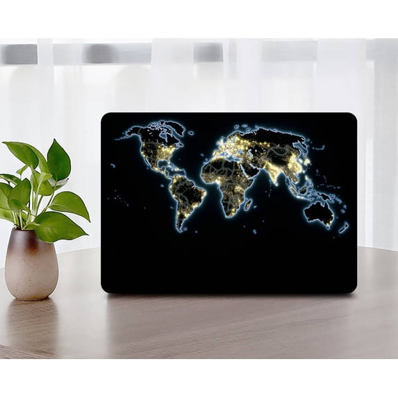 KSK KAISHEK Compatible New MacBook Air 13" Case 2022/2021/2020/2019/2018 Rel. Model A1932 A2179 A2337 m1, Plastic Hard Shell Case Cover + Black Keyboard Cover, Geography 78