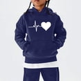 thumbnail image 2 of Ruyang Hoodie for Girls Heartbeat Heart Print Lightweight Long Sleeve Pullover Sweatshirt Toddlers Back to School Clothes, 2 of 6