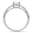 thumbnail image 4 of 1 Carat 6.5MM Round Cut Lab Created Moissanite Diamond Solitaire Engagement Rings For Women In 14K White Gold Over Sterling Silver (G-H Color, VVS1 Clarity, 1 Cttw)-6, 4 of 7