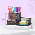 thumbnail image 6 of INTIGE Mesh Pen Holder Desk Organizer, Office Supplies Pencil Storage with 3 Compartments, 6 of 6