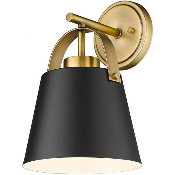 1 Light Wall Sconce in Modern Style-12.75 inches Tall and 8 inches Wide-Matte Black/Heritage Brass Finish Bailey Street Home 372-Bel-4652462