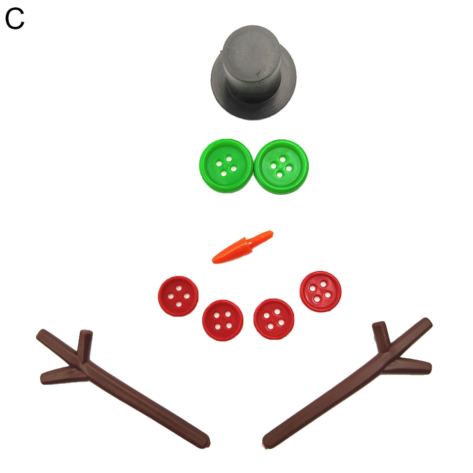 Snowman Decorating Kit Detachable Reusable Plastic Durable Snowman DIY Making Kit for Garden