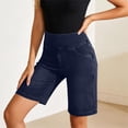 thumbnail image 7 of Bermuda Jean Shorts Women Tummy Control High Waisted Stretchy Pull On Denim Shorts Knee Length Jean Shorts with Pockets, 2XL, 7 of 7