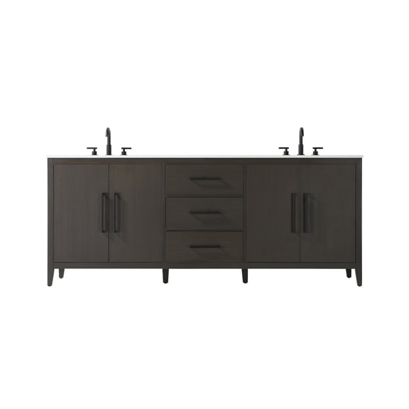 Elegant Lighting VF29384DMMB Millie 84" Free Standing Double Basin Vanity Set - Brown