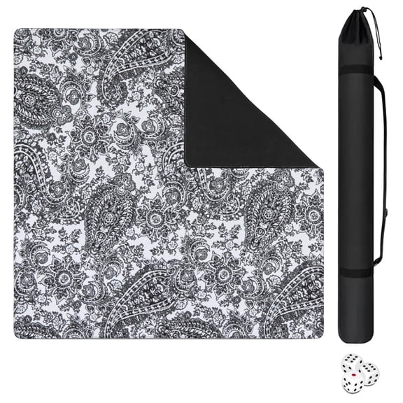 Floral Mahjong Table Mat 31.5x31.5 Inches Rubber Non-Slip Game Mat for Tile Games Card Games and Board Games with Noise Reducing Surface