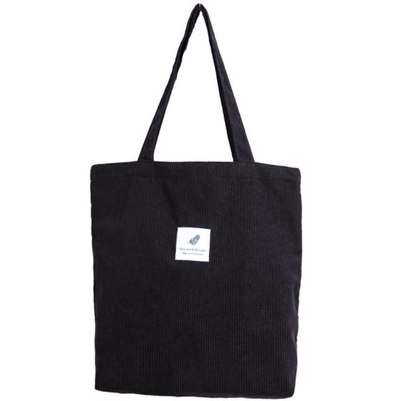 Hfppkn Corduroy Lightweight Shoulder Tote Bag, Casual Shopping Handbag for Women Daily, Gray PU 36x34x7.5cm