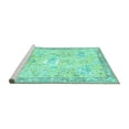 thumbnail image 2 of Ahgly Company Machine Washable Indoor Round Animal Turquoise Blue Traditional Area Rugs, 6' Round, 2 of 4