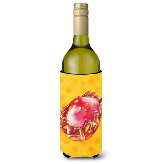 Crab Yellow Polkadot Wine Bottle Beverge Insulator Hugger