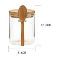 thumbnail image 4 of 3X Glass Food Airtight Canister Lid Storage Tank Jar Food Container with Wooden Spoon, 4 of 9
