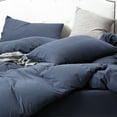 thumbnail image 6 of PURE ERA 100% Jersey Cotton Duvet Cover Set - Ultra Soft Home Bedding Solid Hearthed Blue Queen Size, 1 Duvet Cover and 2 Pillow Shams, 6 of 6