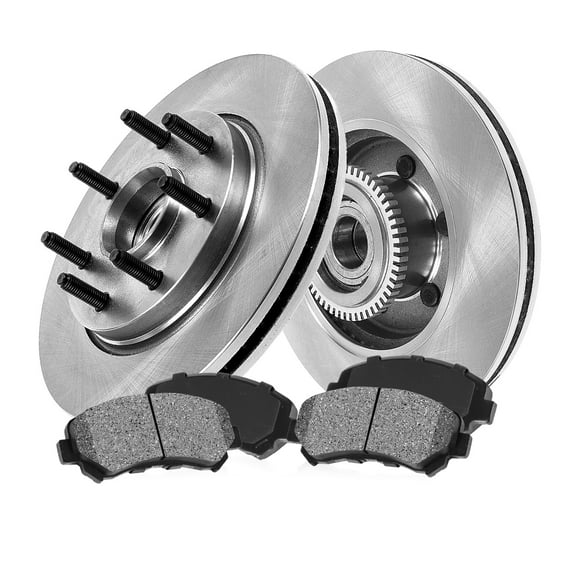 Callahan Brake Parts Brake Kit for Ford F-150 2000-2003, Ford F-150 Heritage 2004, Ford F-250 1997-1999 Front Replacement Brake Rotors with Metallic Brake Pads EBYK001296