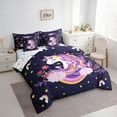 thumbnail image 3 of Manfei Cartoon Animal Unicorn Bedding Full Size,Rainbow Stars Print Comforter Sets with Sheets,Colorful Floral Bedding Sets Full Size,Super Cozy Room Decorative Reversible,7pcs, 3 of 7