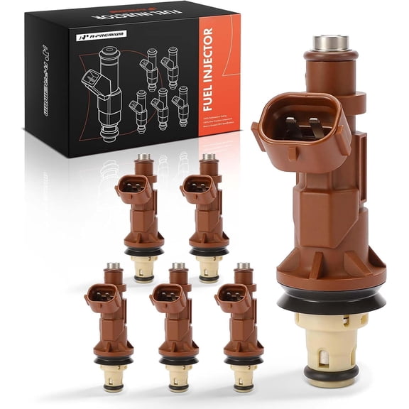 A-Premium Set of 6 Fuel Injectors Compatible with Toyota Tacoma, Tundra, 4Runner 1999 2000 2001 2002 2003 2004, V6 3.4L, Naturally Aspirated, Replace# 2320962040
