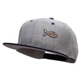 thumbnail image 2 of Jesus Fish Religious Patched Flat Bill Snapback Two Tone Cap - Navy Grey OSFM, 2 of 5