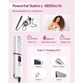 thumbnail image 2 of Plancha de pelo inalámbrica, plancha plana inalámbrica portátil de 4800 mAh, alisador de pelo recargable tipo C y rizador 2 en 1, 4 niveles ajustable placa flotante de calentamiento rápido para todo Namotu CZMR-ZC255, 2 of 7