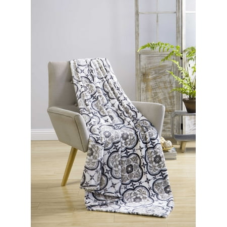 50 in. x 60 in. Taupe Plaid Polyester Chenille Throw-03870 ...