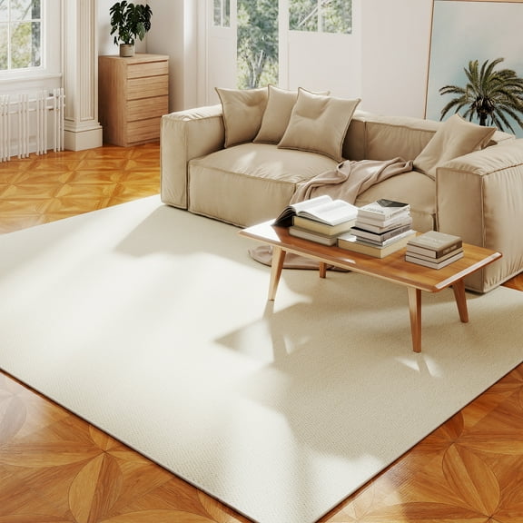 ASPILLOW Machine Washable Area Rug 5x7 Soft Stain Resistant Carpet for Living Room Dining Room Bedroom Den,Beige