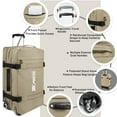 thumbnail image 3 of 3 Piece Softside Luggage Set, Heavy-Duty Water-Resistant Softshell Suitcase with Wheels, 20"/26"/30" Lightweight Rolling Luggage Bag, Beige,TA510, 3 of 9