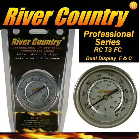 

3 River Country Dual Display Range Adjustable BBQ Smoker Thermometer (50 to 550 F & 10 to 285 C)