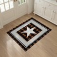 thumbnail image 3 of ODIKA 3'x5' Washable Area Rug Non-Slip, Flatweave, Easy Care Door Retro Plaid Border Panel Farmhouse Motif Vintage Plank Frame for Hallway, Laundry Room, 3 of 7
