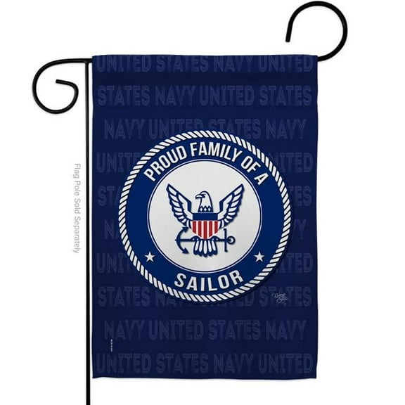 Breeze Decor G158538-BO Proud Family Sailor Garden Flag Armed Forces Navy 13 x 18.5 in. Double-Sided Decorative Vertical Flags for House Decoration Banner Yard Gift