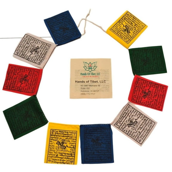 Mini Wind Horse Tibetan Prayer Flags From Nepal (Set of 10 Flags)