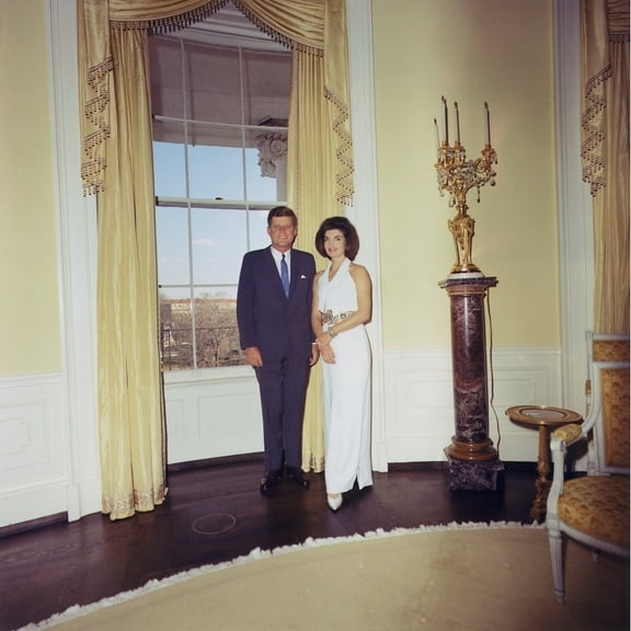 President And Jacqueline Kennedy In The White House Oval Room. History (24 x 36)